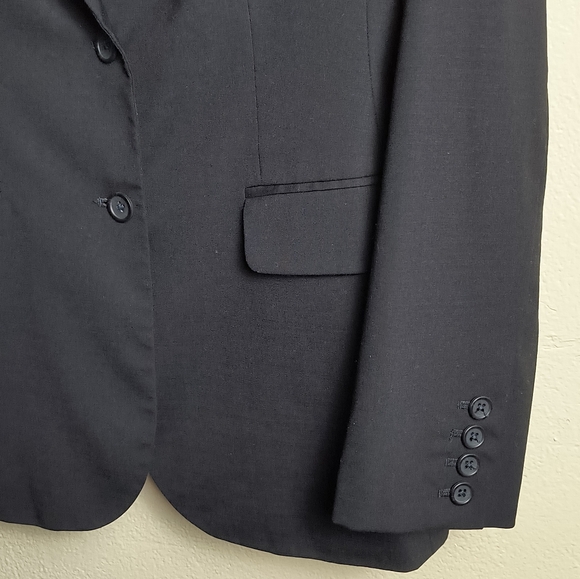 Banana Republic Black Blazer Wool Blend Suit Jacket Stretch Size 10 Office Caree - Picture 6 of 6